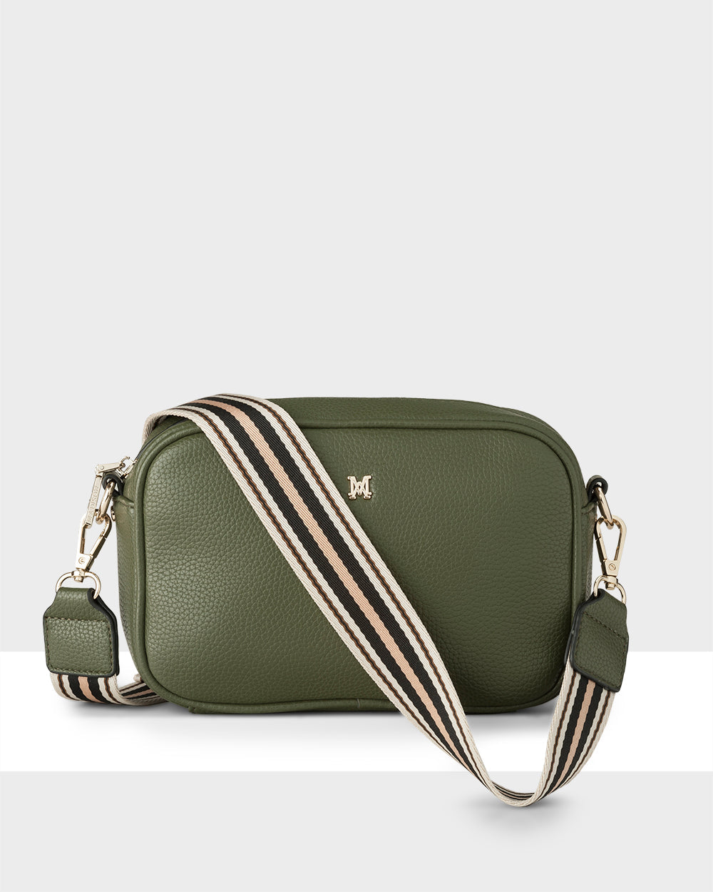 Monica Camera Crossbody Bag + Stripe Bag Strap