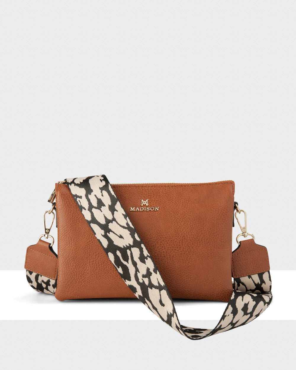 Avery 3 Compartment Crossbody Bag + Leopard Bag Strap