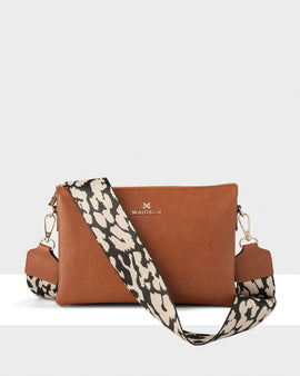 Avery 3 Compartment Crossbody Bag + Leopard Bag Strap