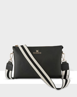 Avery 3 Compartment Crossbody Bag + Stripe Bag Strap