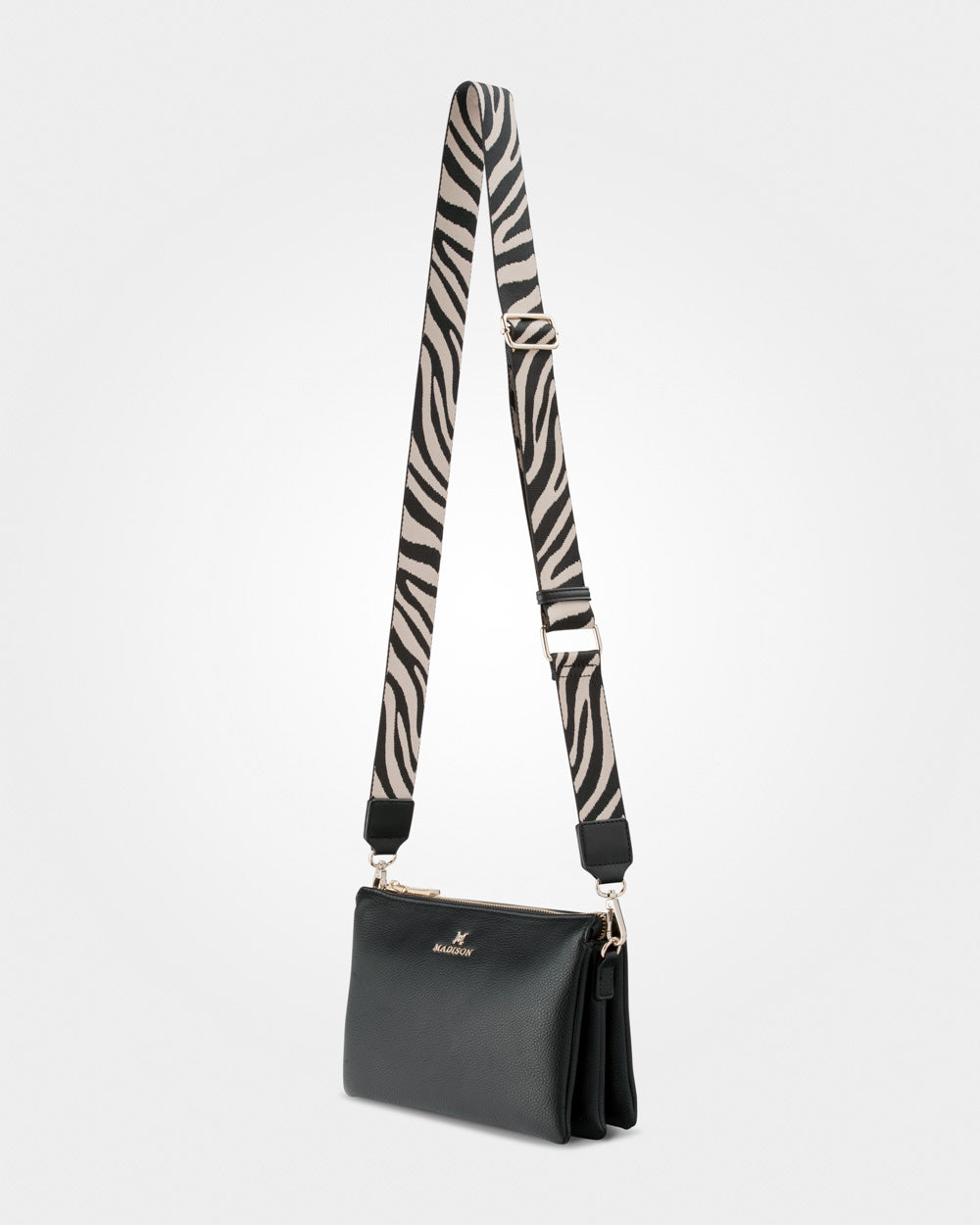 Avery 3 Compartment Crossbody Bag + Zebra Bag Strap