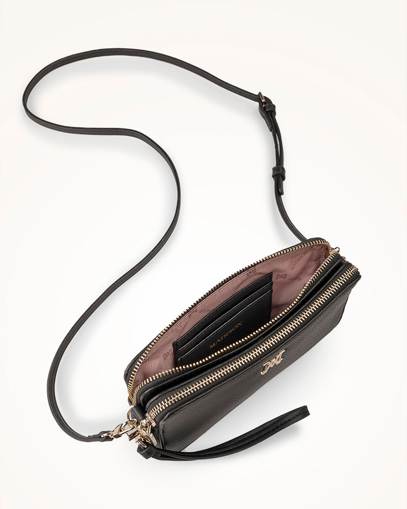 Zoe Slim Double Zip Camera Bag With Detachable Wrist Strap-9