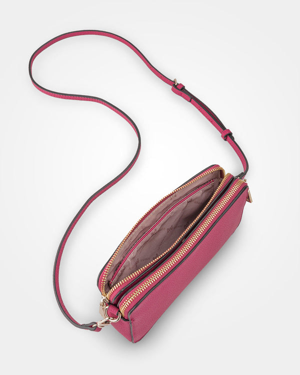 Zoe Slim Double Zip Camera Bag With Detachable Wrist Strap