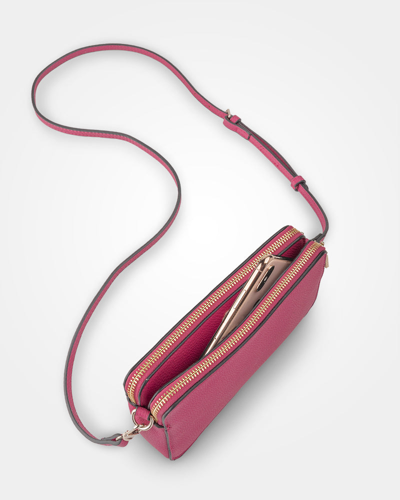 Zoe Slim Double Zip Camera Bag With Detachable Wrist Strap-24