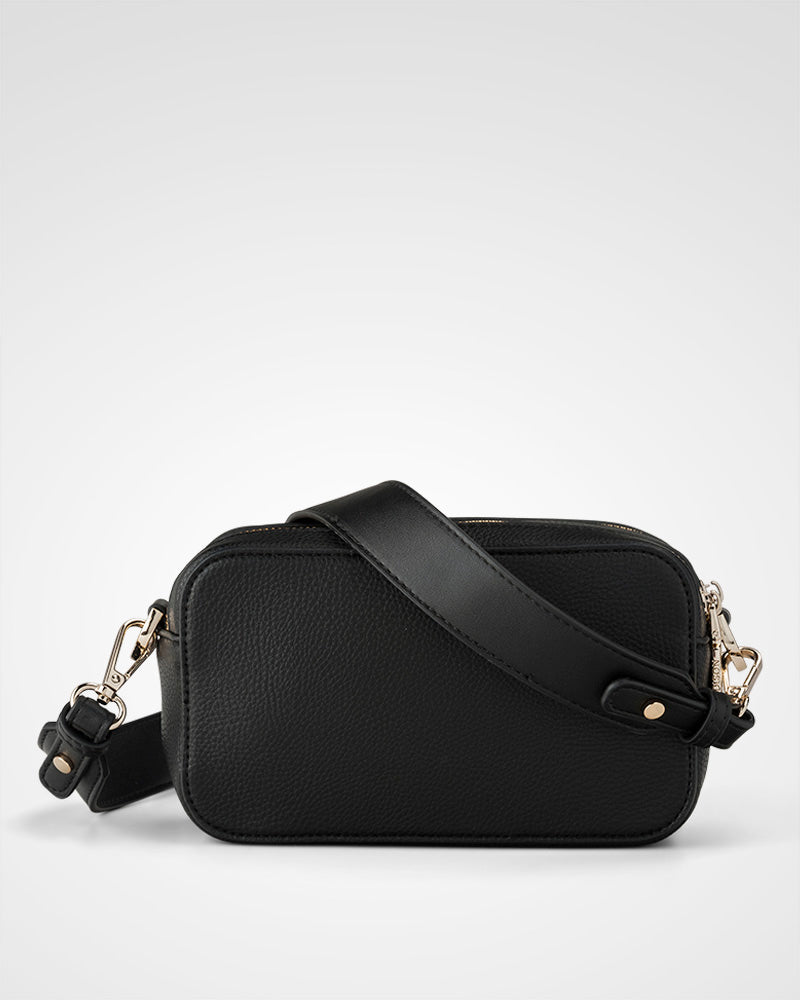 Maddie Double Zip Camera Crossbody Bag With Wide Strap