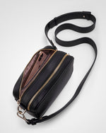 Maddie Double Zip Camera Crossbody Bag + Stripe Bag Strap