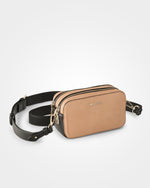 Maddie Double Zip Camera Crossbody Bag With Wide Strap