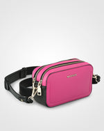 Maddie Double Zip Camera Crossbody Bag + Monogram Bag Strap