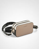 Maddie Double Zip Camera Crossbody Bag + Stripe Bag Strap