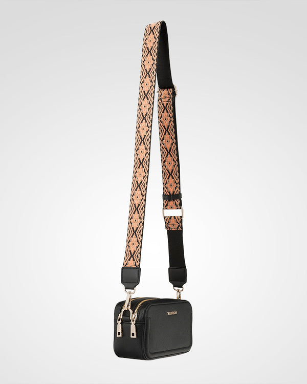 Maddie Double Zip Camera Crossbody Bag + Aztec Bag Strap