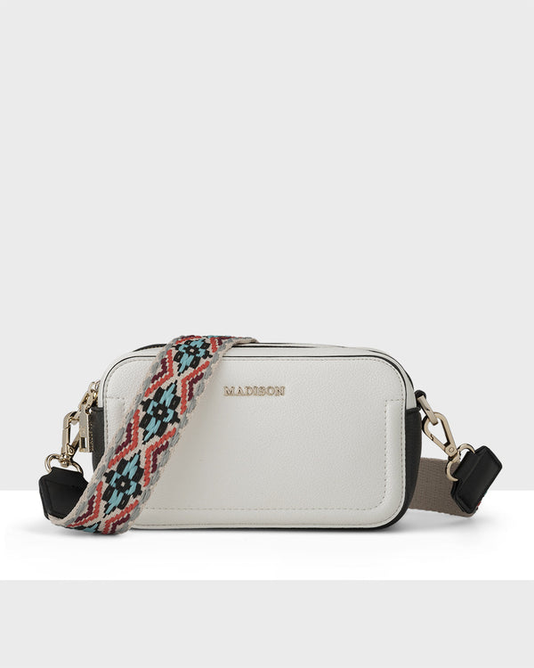 Maddie Double Zip Camera Crossbody Bag + Aztec Bag Strap Bags To Go