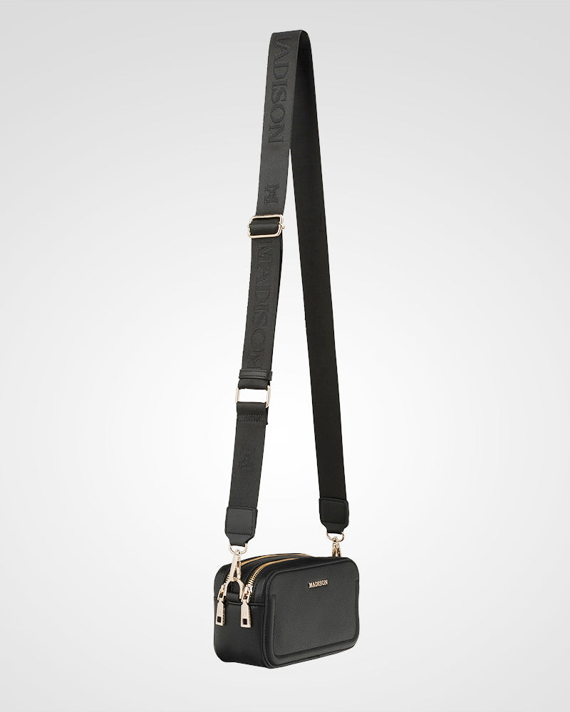 Maddie Double Zip Camera Crossbody Bag + Monogram Bag Strap-4