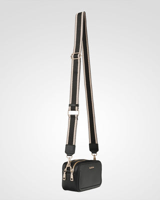 Maddie Double Zip Camera Crossbody Bag + Stripe Bag Strap