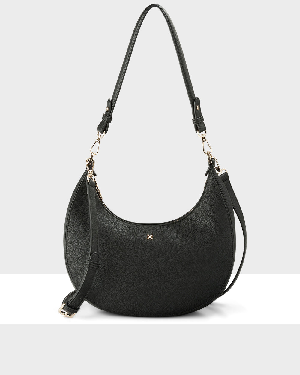 Pia Crescent Shoulder Bag With Crossbody Strap + Chunky Chain Strap