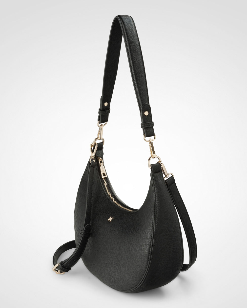 Pia Crescent Shoulder Bag With Crossbody Strap + Plait Strap