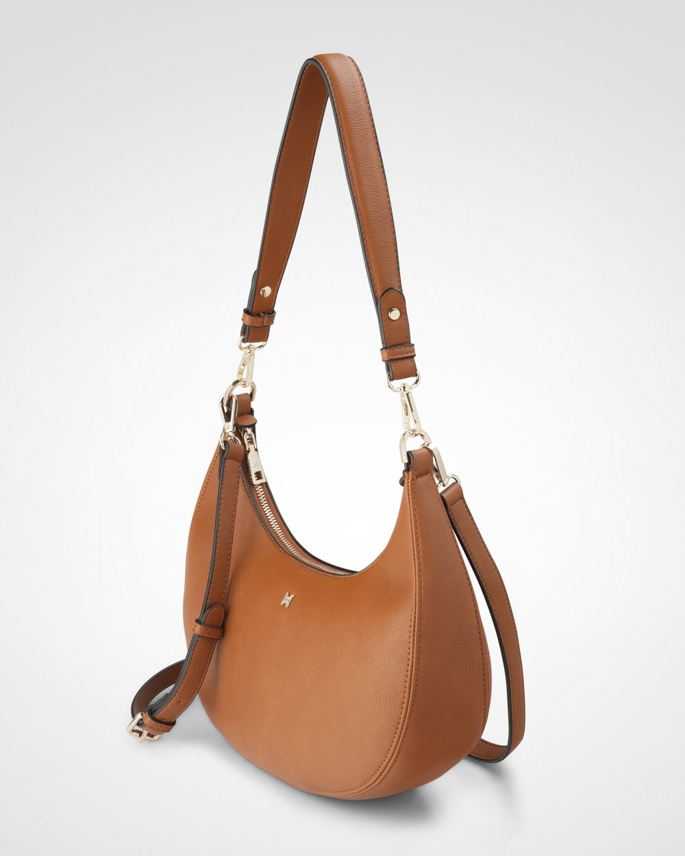 Pia Crescent Shoulder Bag With Crossbody Strap + Plait Strap