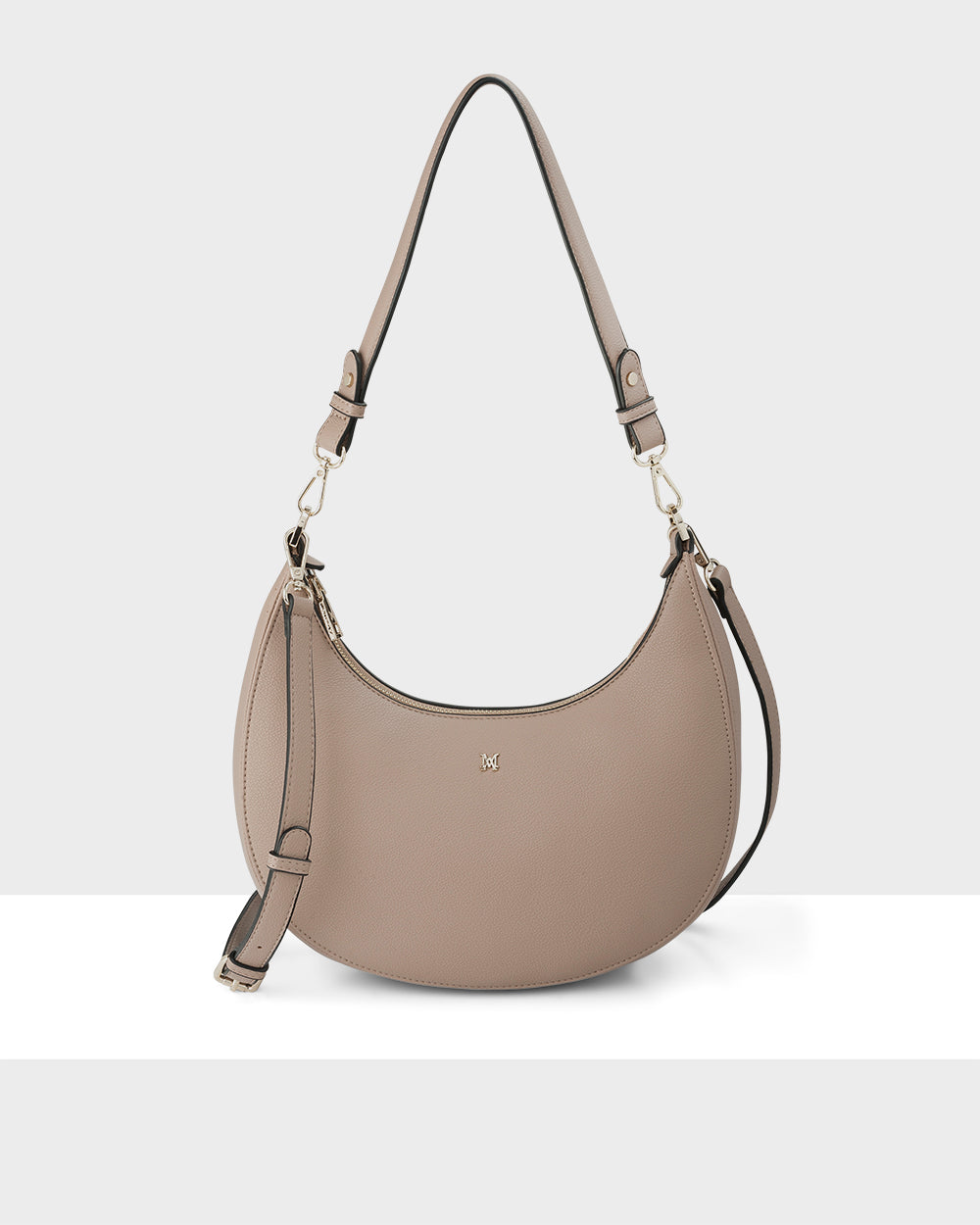 Pia Cresent Shoulder Bag With Crossbody Strap + Monogram Strap