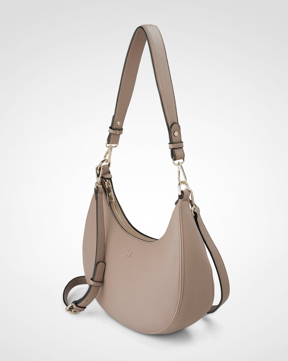 Pia Cresent Shoulder Bag With Crossbody Strap + Monogram Strap