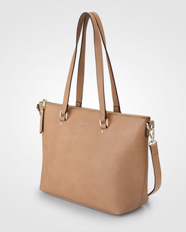 Vivian Medium Zip Top Tote With Monogram Stripe Strap - 0