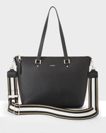 Vivian Medium Zip Top Tote With Metallic Stripe Strap