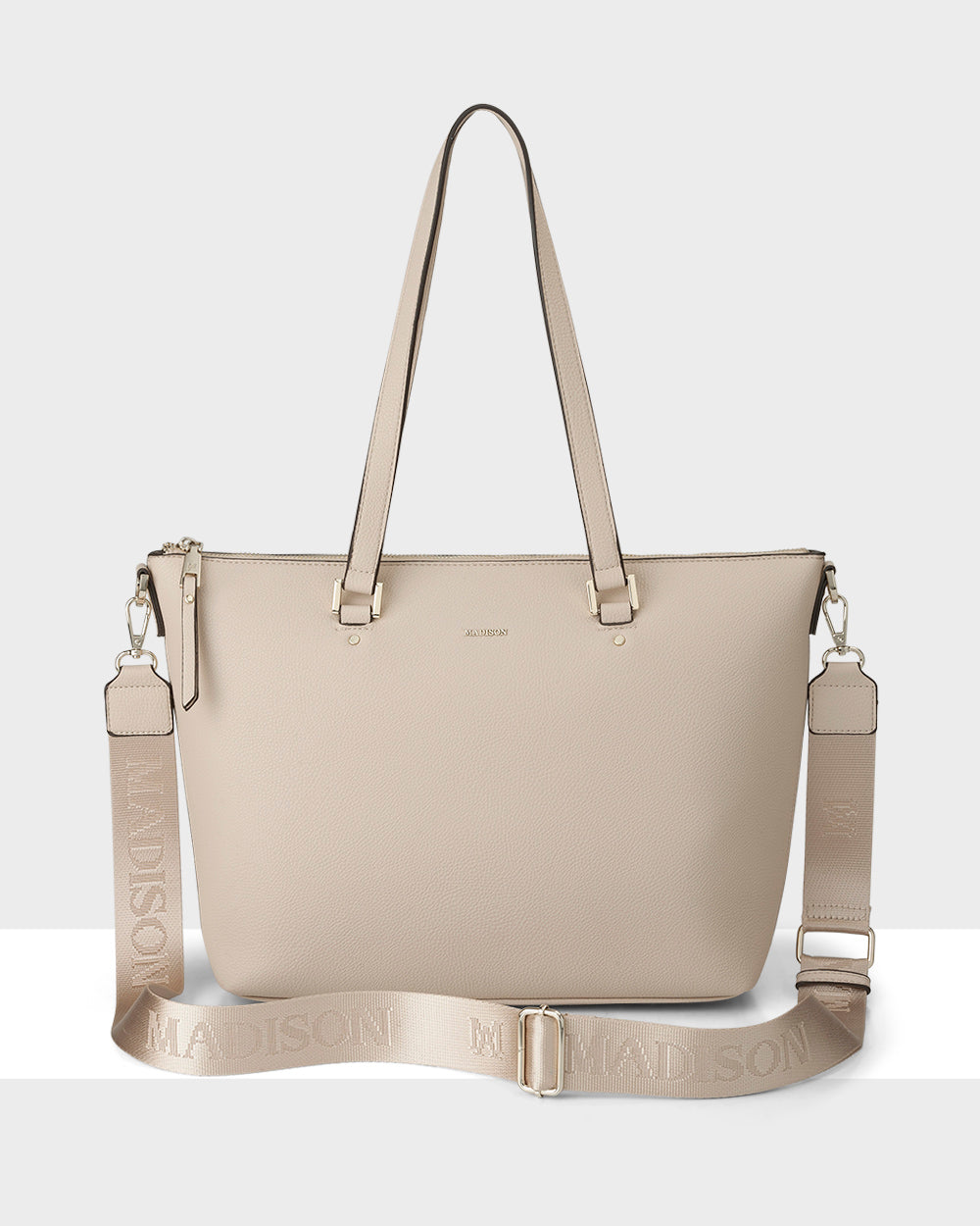 Vivian Medium Zip Top Tote With Monogram Strap