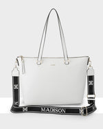 Vivian Medium Zip Top Tote With Monogram Stripe Strap