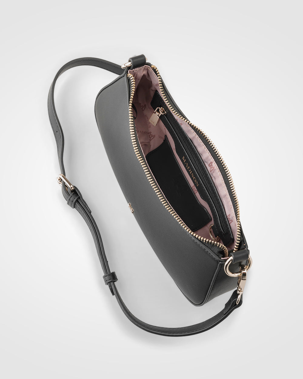 Alina Small Zip Top Shoulder Bag With Crossbody Strap-3