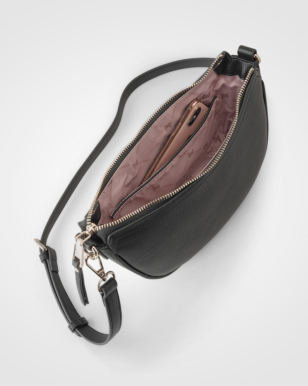 Layla Zip Top Curved Crossbody