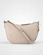 Layla Zip Top Curved Crossbody With Stripe Strap