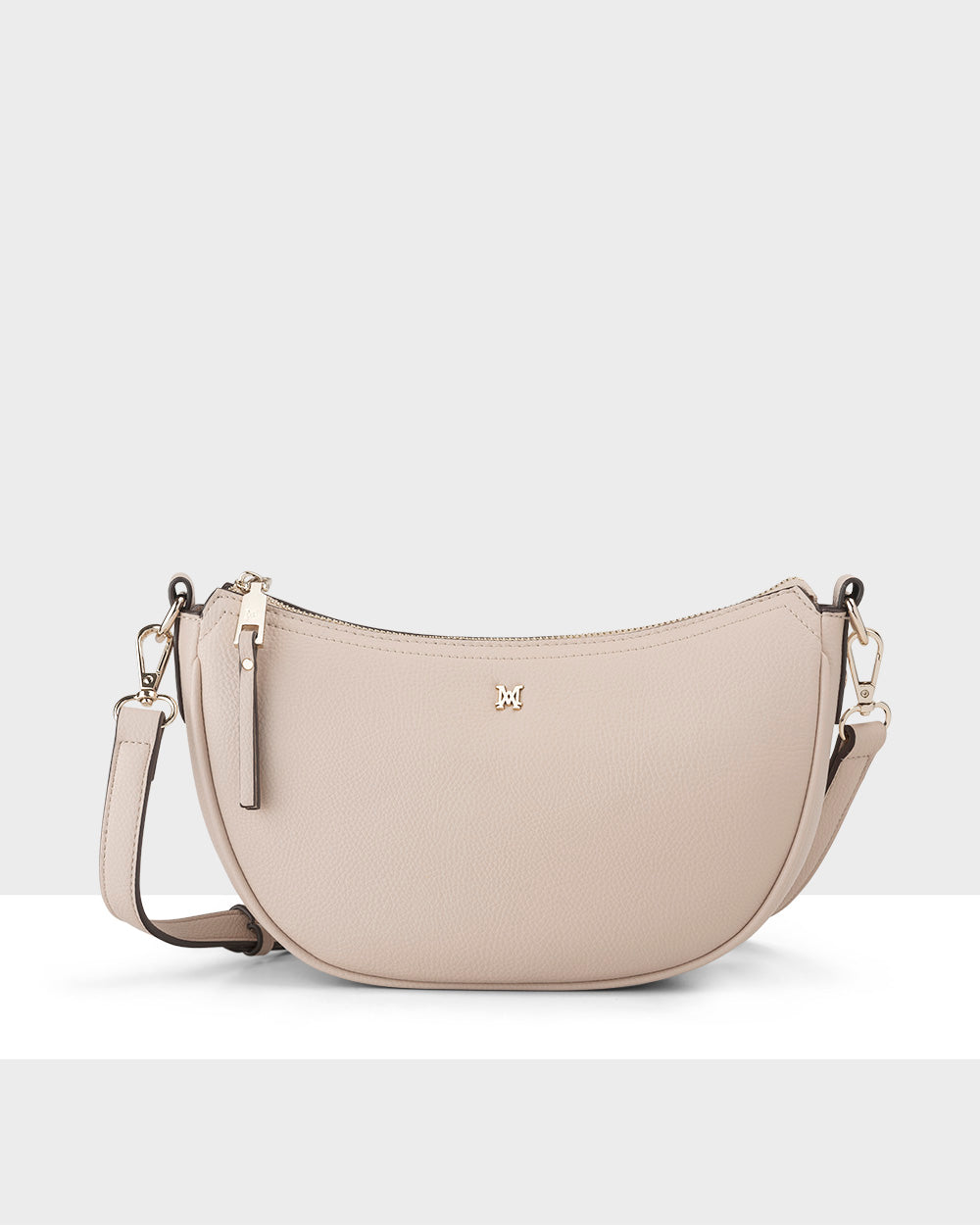 Layla Zip Top Curved Crossbody With Monogram Strap-3