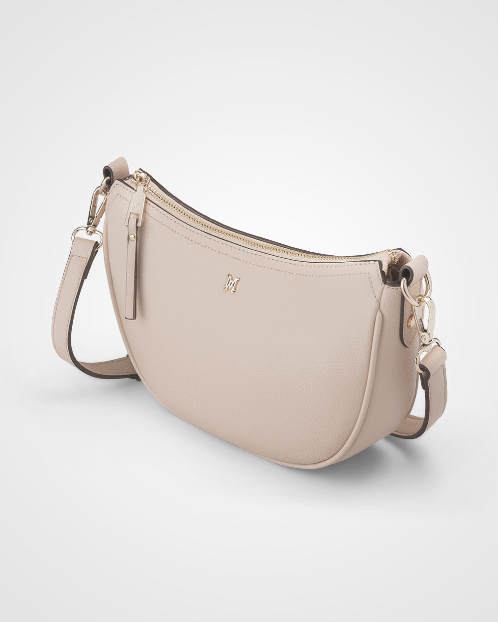 Layla Zip Top Curved Crossbody With Monogram Strap-5