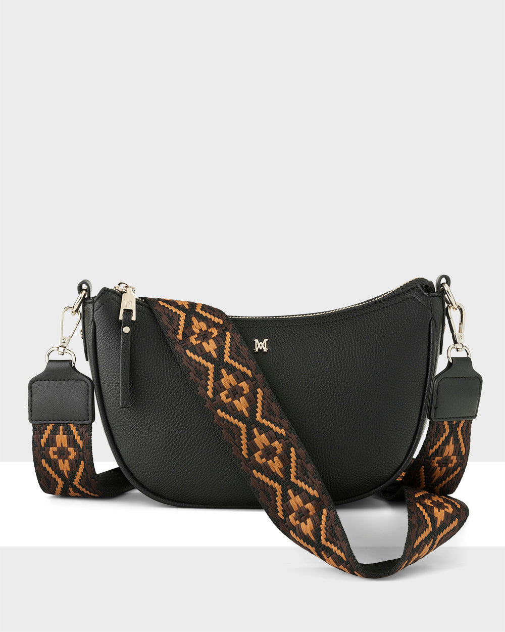 Layla Zip Top Curved Crossbody With Aztec Strap-1