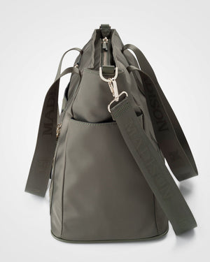 Anita Large Nylon Tote Bag With Monogram Webbing Strap