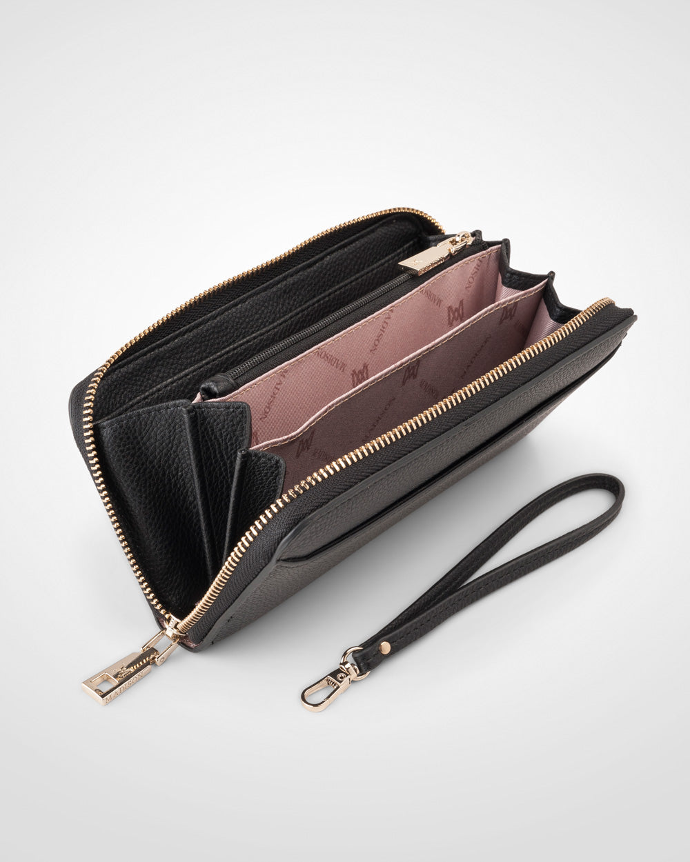 Harlow Zip Around Clutch Wallet With Detachable Wrist Strap