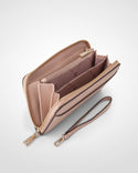 Harlow Zip Around Clutch Wallet With Detachable Wrist Strap