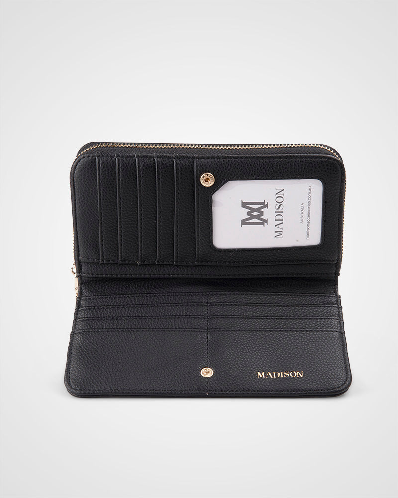 Mila Zip Around Large Wallet With Front Tab Card Section-3