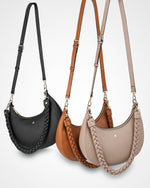 Pia Crescent Shoulder Bag With Crossbody Strap + Plait Strap