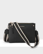 Charlotte Double Zip Crossbody Bag + Stripe Bag Strap