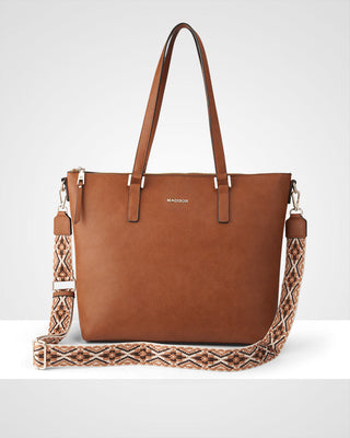 Inga Large Zip Top Tote Bag + Aztec Bag Strap