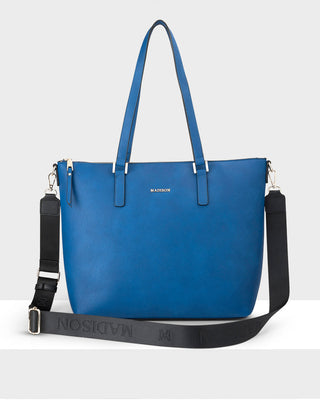 Inga Large Zip Top Tote Bag + Monogram Bag Strap