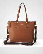 Inga Large Zip Top Tote Bag + Stripe Bag Strap