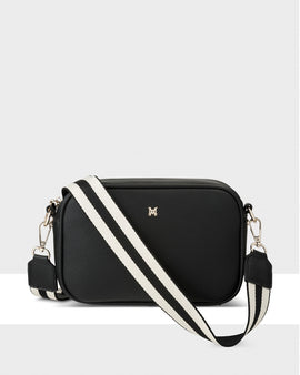 Monica Camera Crossbody Bag + Stripe Bag Strap - 0