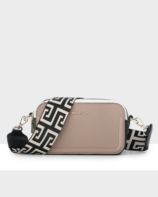 Maddie Double Zip Camera Crossbody Bag + Graphic Bag Strap