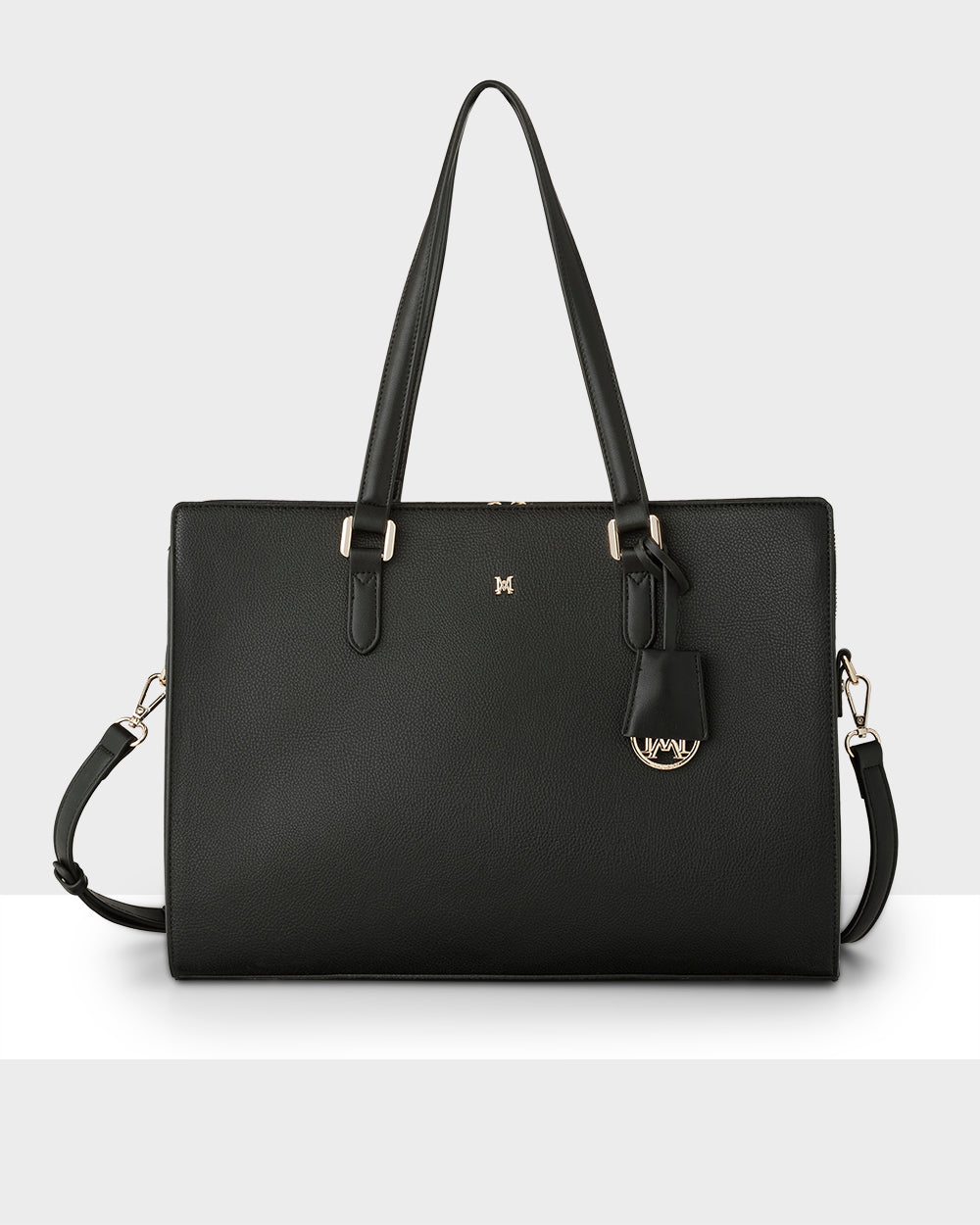 Sheree Laptop Tote Work Bag With Monogram Crossbody Strap