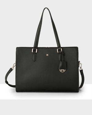 Sheree Laptop Tote Work Bag With Monogram Crossbody Strap