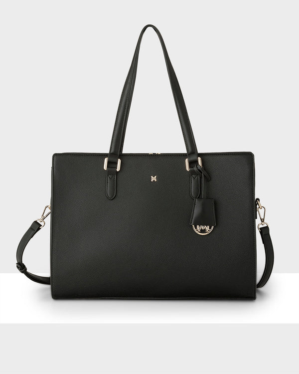 Sheree Laptop Tote Work Bag With Monogram Crossbody Strap