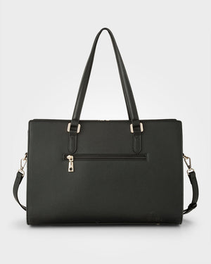 Sheree Laptop Tote Work Bag With Monogram Crossbody Strap