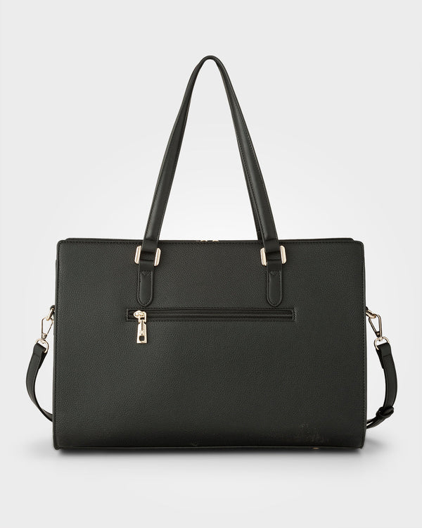 Sheree Laptop Tote Work Bag With Monogram Crossbody Strap