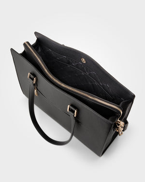 Sheree Laptop Tote Work Bag With Monogram Crossbody Strap
