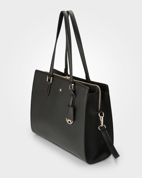 Sheree Laptop Tote Work Bag With Monogram Crossbody Strap